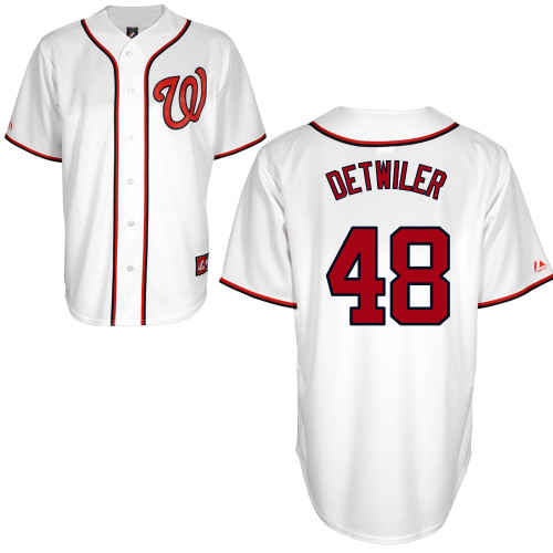Ross Detwiler #48 mlb Jersey-Washington Nationals Women's Authentic Home White Cool Base Baseball Jersey
